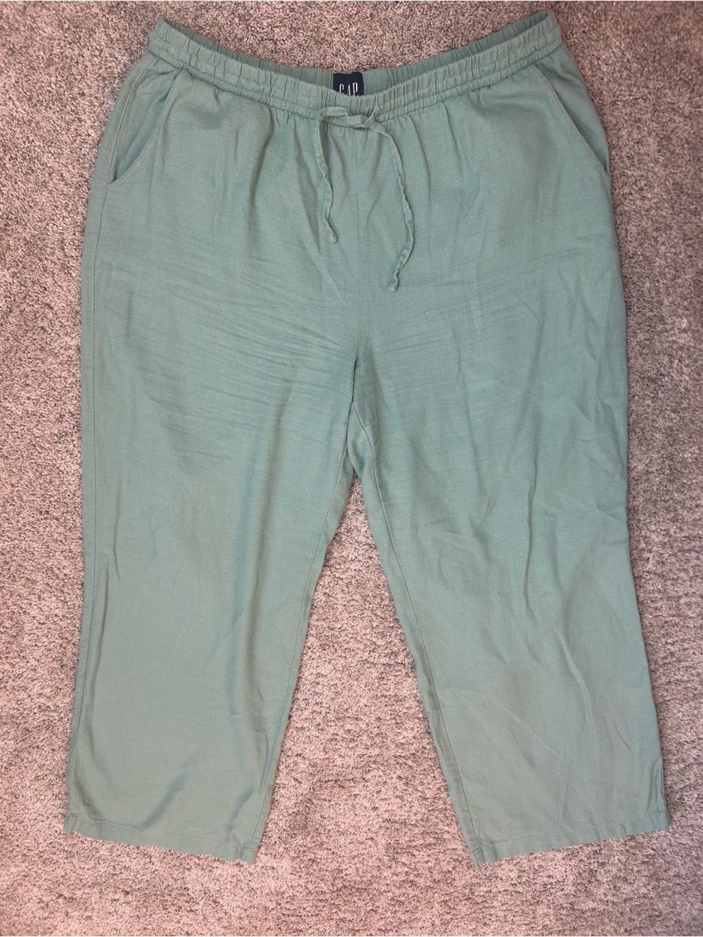 GAP Sage Green Wide-Leg Drawstring Pants